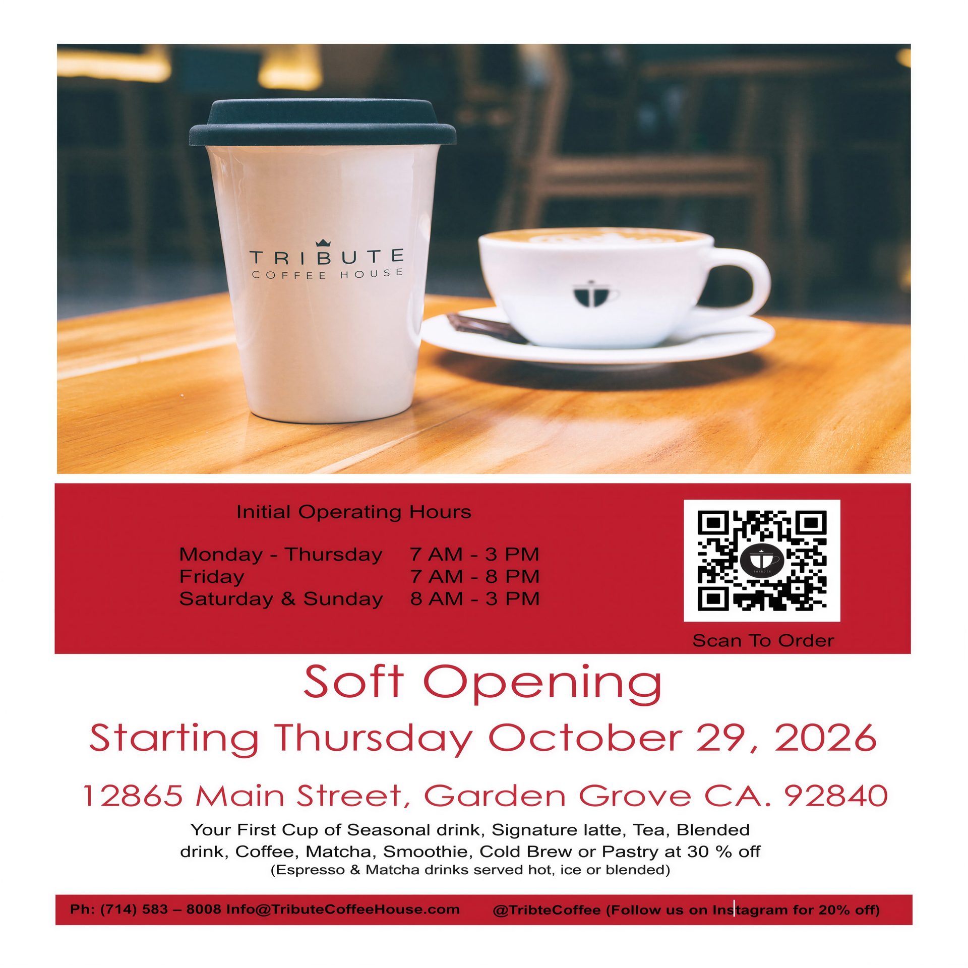 Tribute Coffee House – Soft Opening!